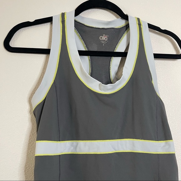 ALO Yoga Coolfit Running Graphite Workout RacerTank Small - Picture 2 of 10